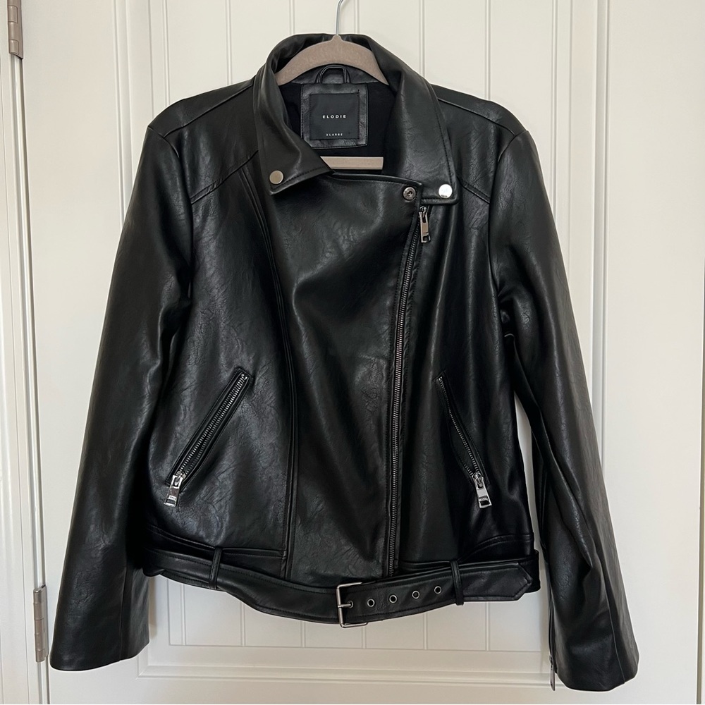 Vegan Leather Moto Jacket - Picture 2 of 11